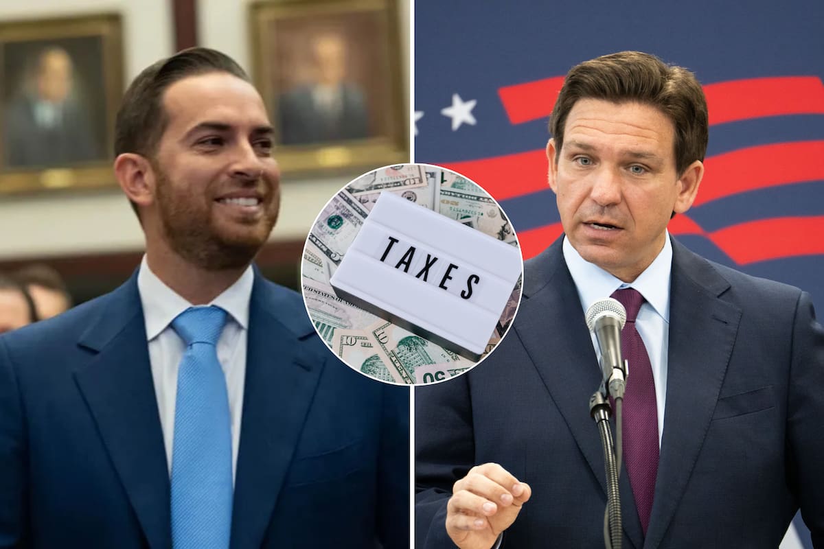 El presidente de la Cámara, Daniel Pérez (izquierda), creará un comité para reformar impuestos a la propiedad, lo que desafía al gobernador DeSantis por falta de planes concretos