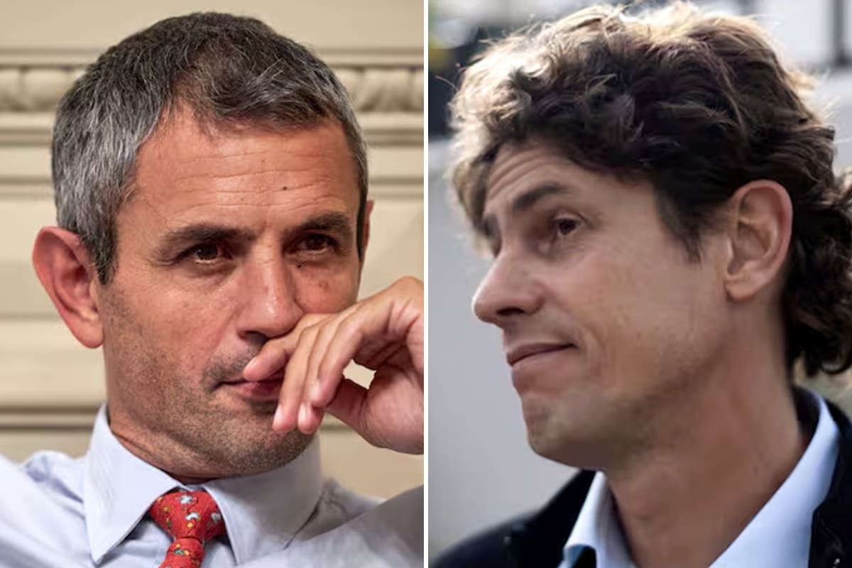 El presidente de la Cámara de Diputados de la Nación, Martín Menem, junto al referente de la Unión Cívica Radical (UCR) Martín Lousteau