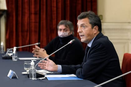 El presidente de la Cámara de Diputados, Sergio Massa, y el jefe de bloque Máximo Kirchner, socios en la interna oficialista.