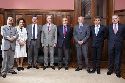 El presidente de la Corte Suprema, Carlos Rosenkrantz, durante una reunión en 2018 con los miembros de la Cámara Nacional de Apelaciones en lo Civil y Comercial Federal