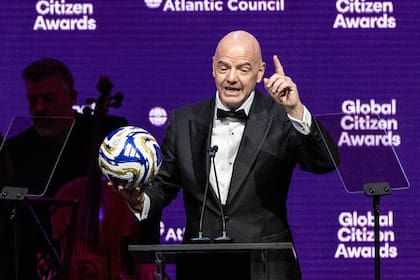 El Presidente de la Federación Internacional de Fútbol Asociación (FIFA), el suizo Gianni Infantino, durante la ceremonia de los Global Citizen Awards, el pasado 24 de septiembre de 2025, en Nueva York. (AP Photo/Stefan Jeremiah)