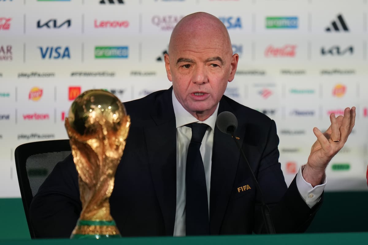 El presidente de la FIFA Gianni Infantino durante una rueda de prensa en la Ciudad de México, el 10 de junio de 2026, un día previo a la inauguración del Mundial