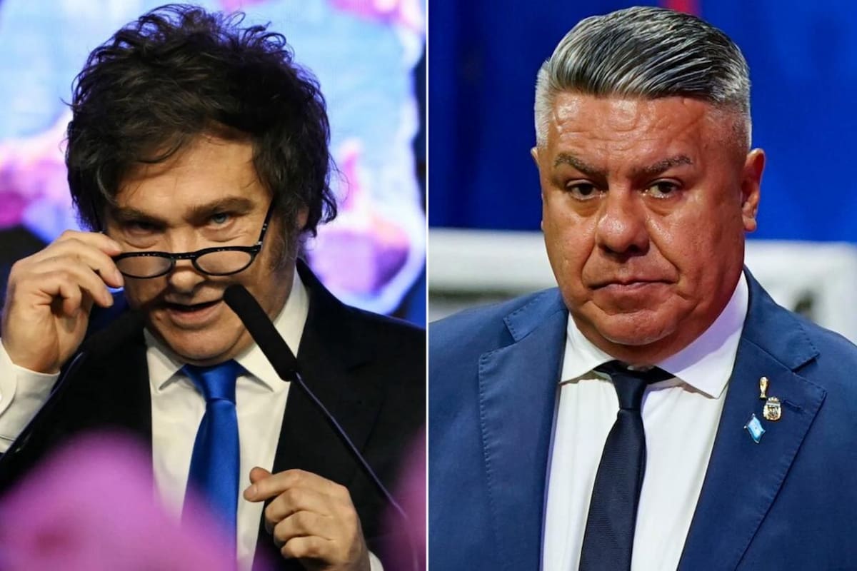 El presidente de la Nación, Javier Milei, y el presidente de AFA, Claudio Tapia