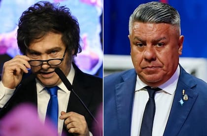 El presidente de la Nación, Javier Milei, y el presidente de AFA, Claudio Tapia