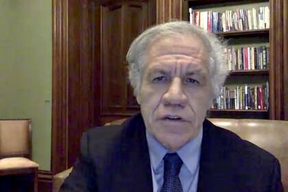 El presidente de la OEA, Luis Almagro, durante la sesión especial del organismo por la invasión rusa a Ucrania.