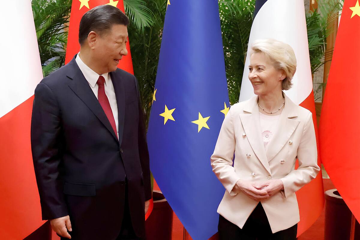 El presidente de la República Popular China, Xi Jinping y la presidenta de la Comisión Europea, Ursula von der Leyen