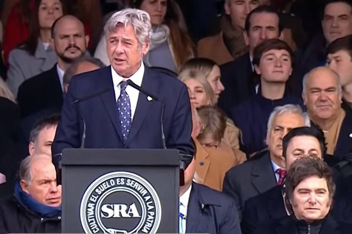 El presidente de la Rural, Nicolás Pino, en el acto inaugural de la muestra