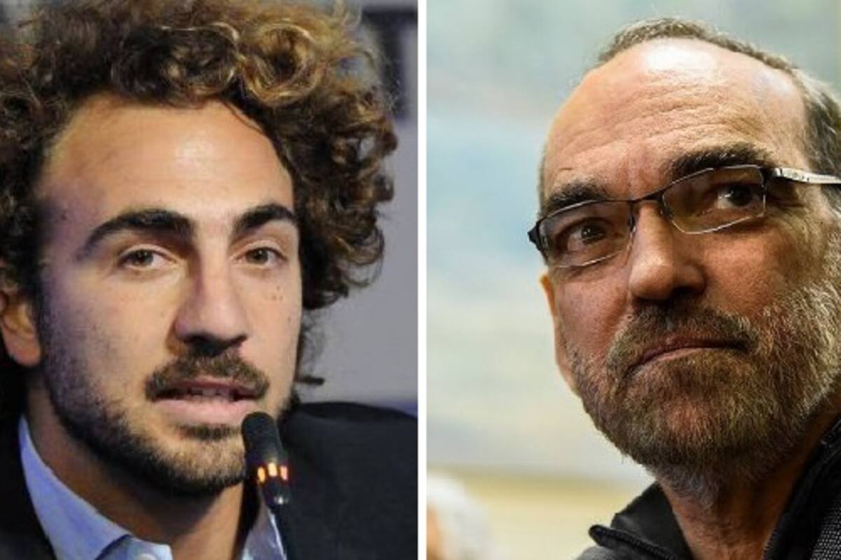 El presidente de la UIA Joven, Tomás Karagozian (izq.), protagonizó un cruce con el diputado nacional de Juntos por el Cambio, Fernando Iglesias (der.)