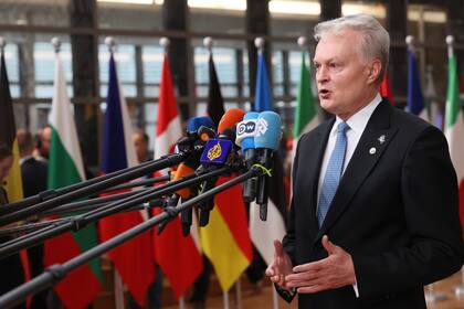 El presidente de Lituania, Gitanas Nauseda, a su llegada a una cumbre de la Unión Europea en Bruselas, el jueves 23 de octubre de 2025