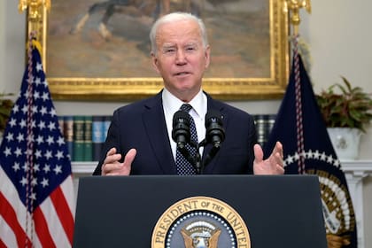 El presidente de los Estados Unidos, Joe Biden, habla sobre la situación en la frontera entre Rusia y Ucrania en la Casa Blanca en Washington, DC