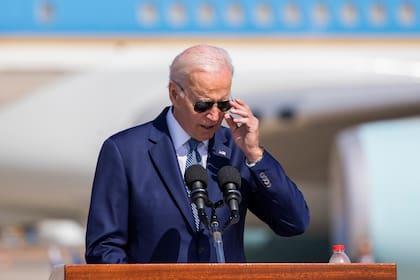 El presidente de los Estados Unidos, Joe Biden, al aterrizar en el aeropuerto Ben Gurion para una visita de estado a Israel