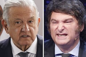 El presidente de México, Andrés Manuel López Obrador, y el presidenciable por La Libertad Avanza (LLA), Javier Milei
