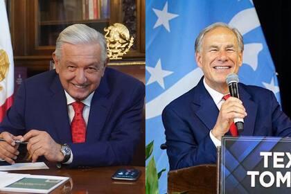 El presidente de México, Andrés Manuel López Obrador (izq.) y el gobernador de Texas, Greg Abbott, cruzan acusaciones por la muerte de dos personas en el río Bravo