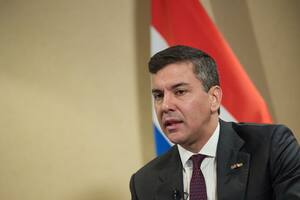 El presidente de Paraguay, Santiago Peña, durante una entrevista para Europa Press, en el Hotel Intercontinental
