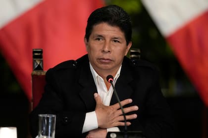 El presidente de Perú, Pedro Castillo, asiste a una conferencia de prensa en el Palacio Presidencial en Lima, Perú, el martes 11 de octubre de 2022.