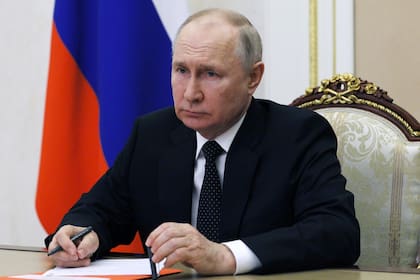 El presidente de Rusia, Vladímir Putin, preside una reunión del Consejo de Seguridad por videoconferencia en Moscú, Rusia, el jueves 22 de junio de 2023.