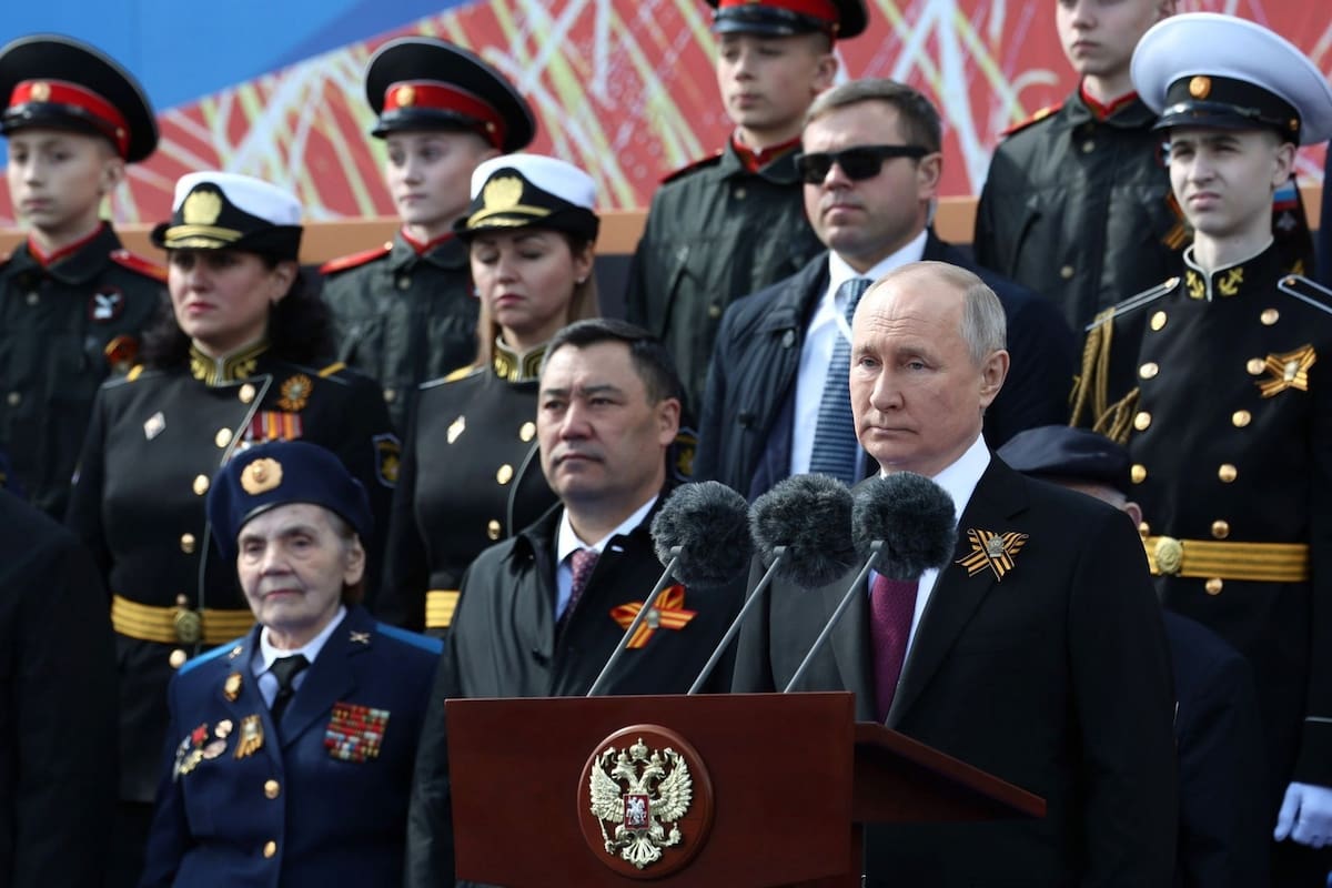 El presidente de Rusia, Vladimir Putin, pronuncia un discurso por el Día de la Victoria
