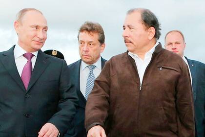 El presidente de Rusia, Vladimir Putin, y el de Nicaragua, Daniel Ortega