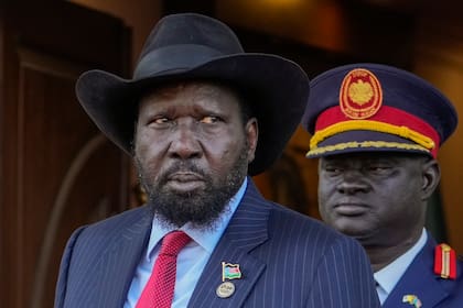 El presidente de Sudán del Sur Salva Kiir en Yuba, Sudán del Sur, el 3 de febrero del 2023. (Foto AP/Gregorio Borgia)
