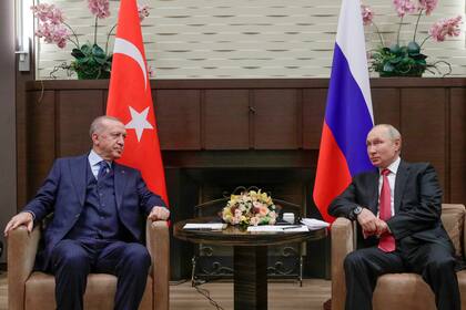 El presidente de Turquía, Recep Tayyip Erdogan, y el mandatario de Rusia, Vladimir Putin