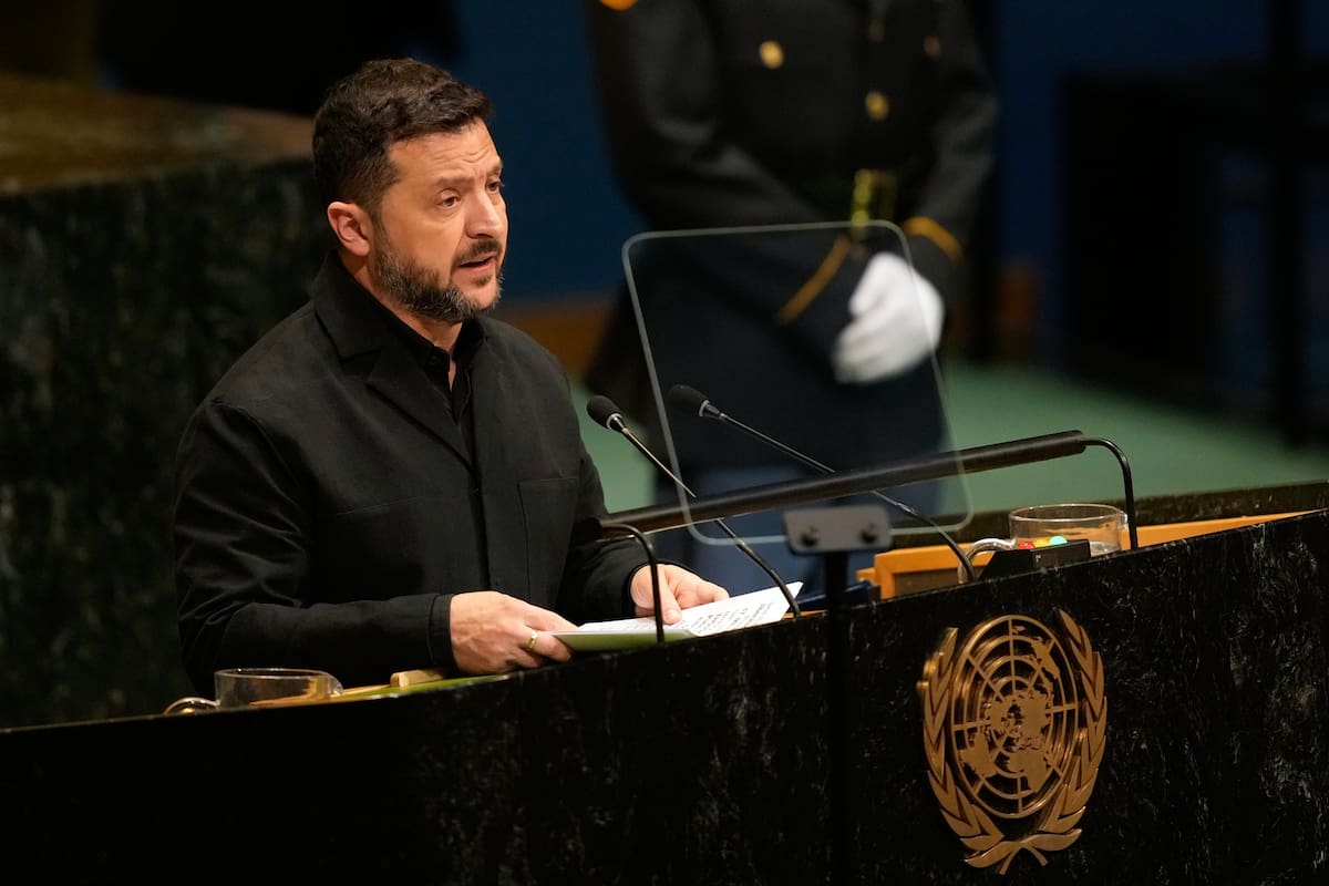 El presidente de Ucrania, Volodymyr Zelenskyy, interviene en la 81ra sesión de la Asamblea General d