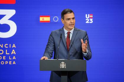 El presidente del Gobierno, Pedro Sánchez, presenta las prioridades de la Presidencia española del Consejo de la UE, en el Palacio de la Moncloa