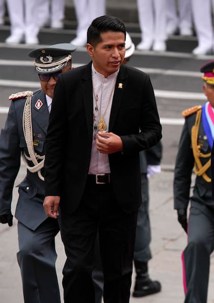El presidente del Senado boliviano, Andrónico Rodríguez. (AP Foto/Juan Karita)