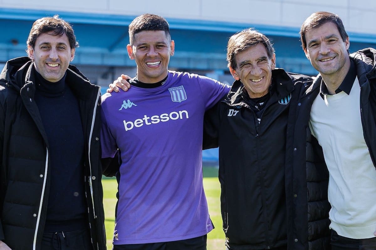 El presidente Diego Milito, Marcos Rojo, el entrenador Gustavo Costas y el director deportivo Sebastián Saja: Racing se ilusiona con la Copa Libertadores