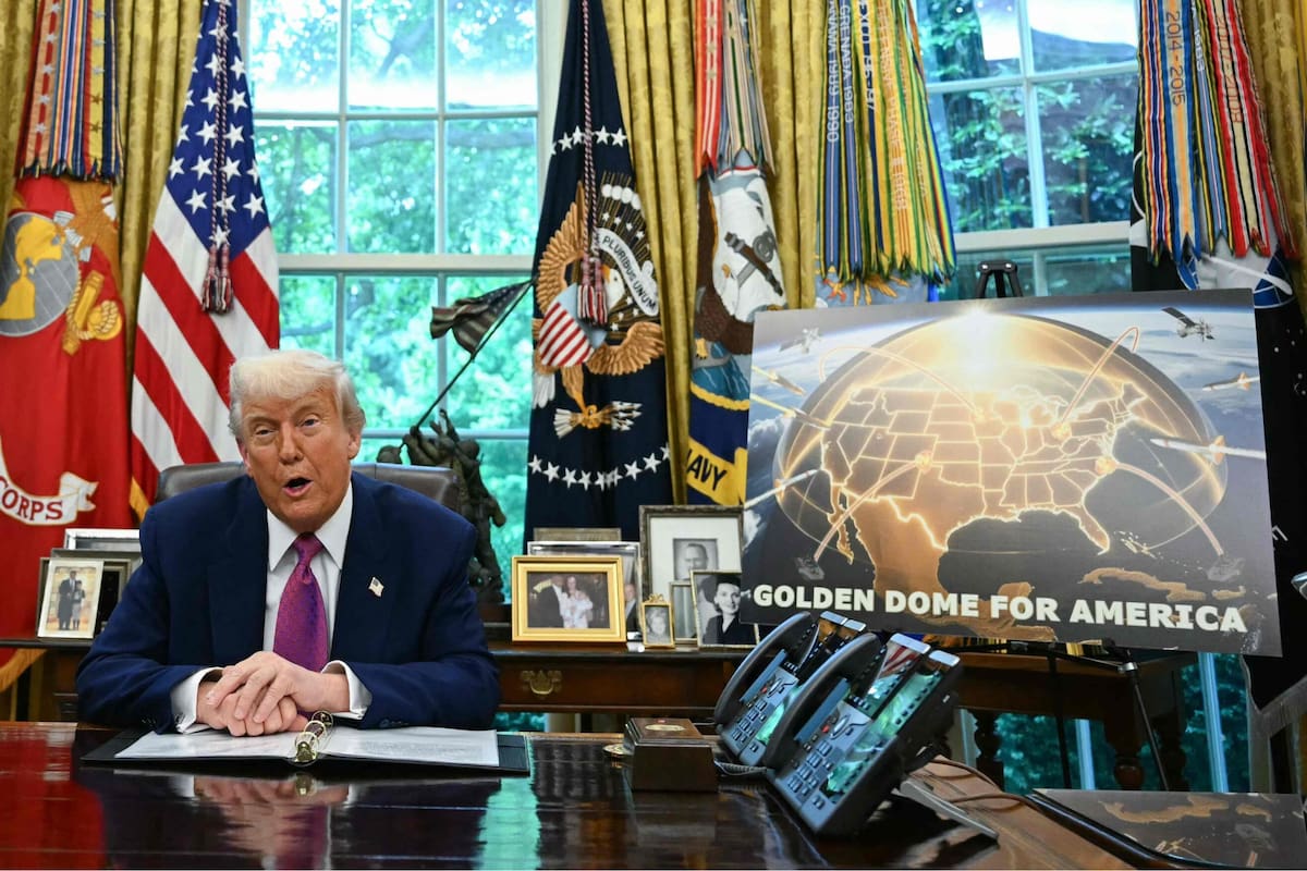 El presidente Donald Trump durante la presentación del Golden Dome en el Salón Oval de la Casa Blanca