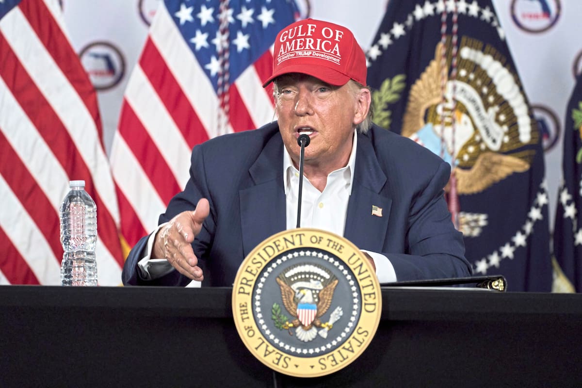 El presidente Donald Trump durante una conferencia de prensa