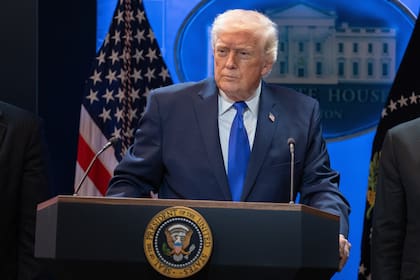 El presidente Donald Trump, durante una conferencia de prensa en la Casa Blanca, el 20 de febrero de 2026, en Washington.