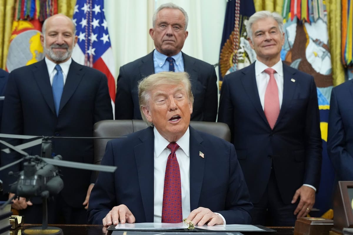 El presidente Donald Trump, en el salón oval la Casa Blanca, este lunes 31 de agosto