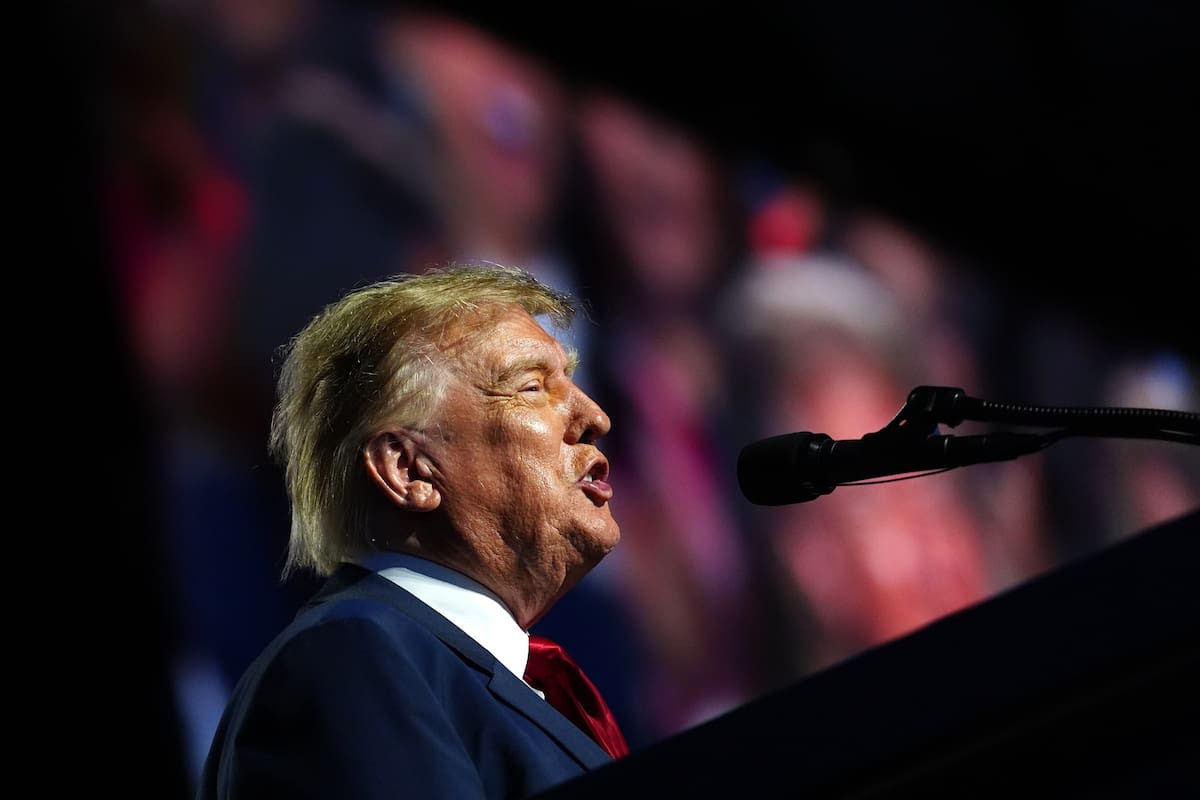 El presidente Donald Trump en la convención republicana en Dallas el 10 de septiembre del 2026. (AP