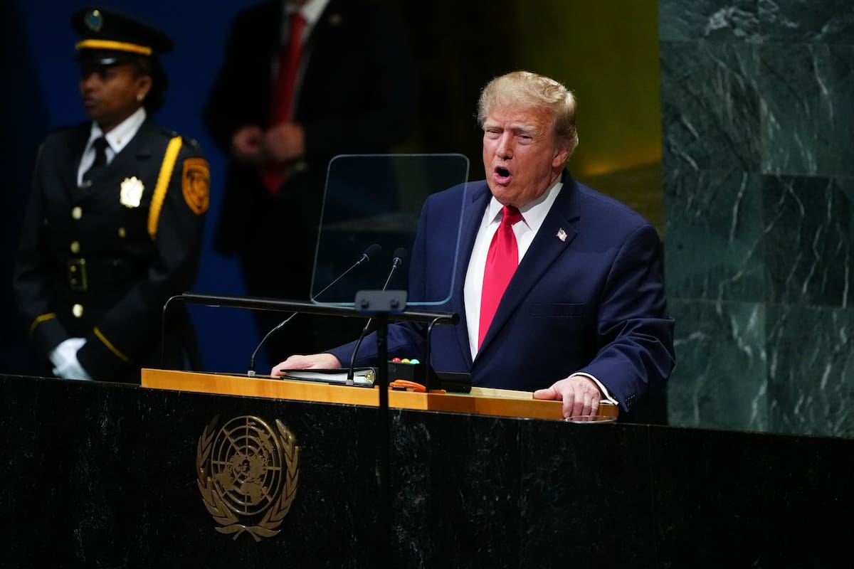 El presidente Donald Trump habla ante la Asamblea General de Naciones Unidas, el martes 22 de septie