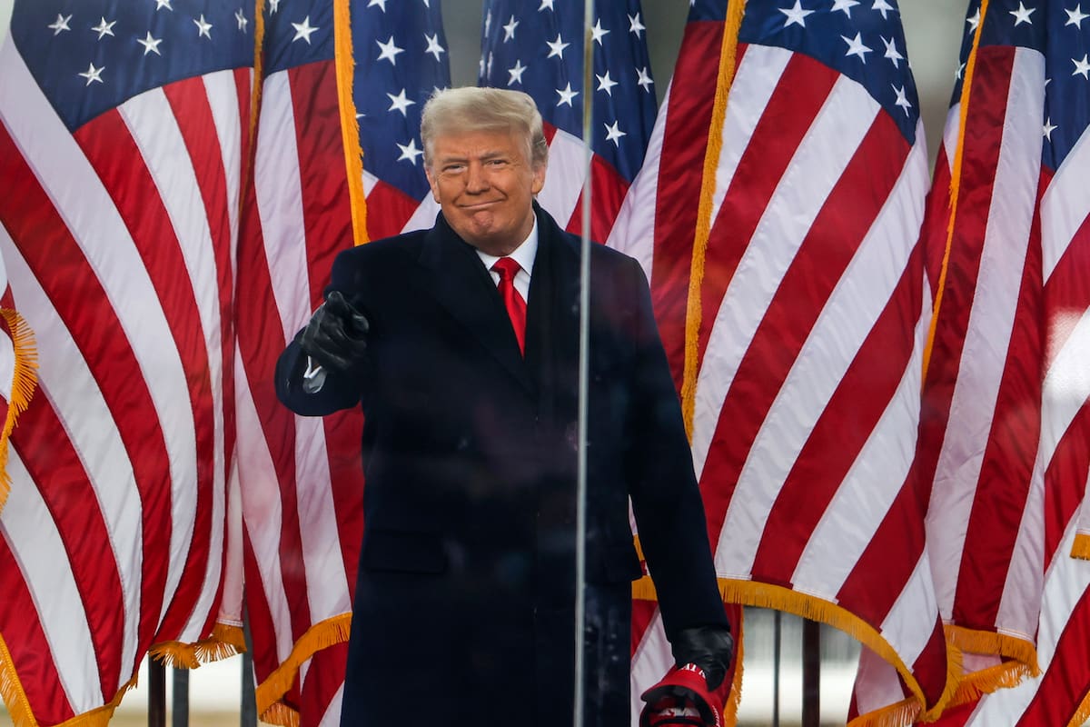 El presidente Donald Trump habla en el mitin "Stop The Steal" el 6 de enero de 2021 en Washington, DC