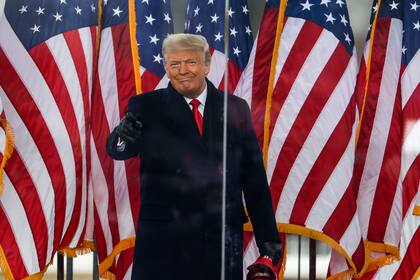 El presidente Donald Trump habla en el mitin "Stop The Steal" el 6 de enero de 2021 en Washington, DC