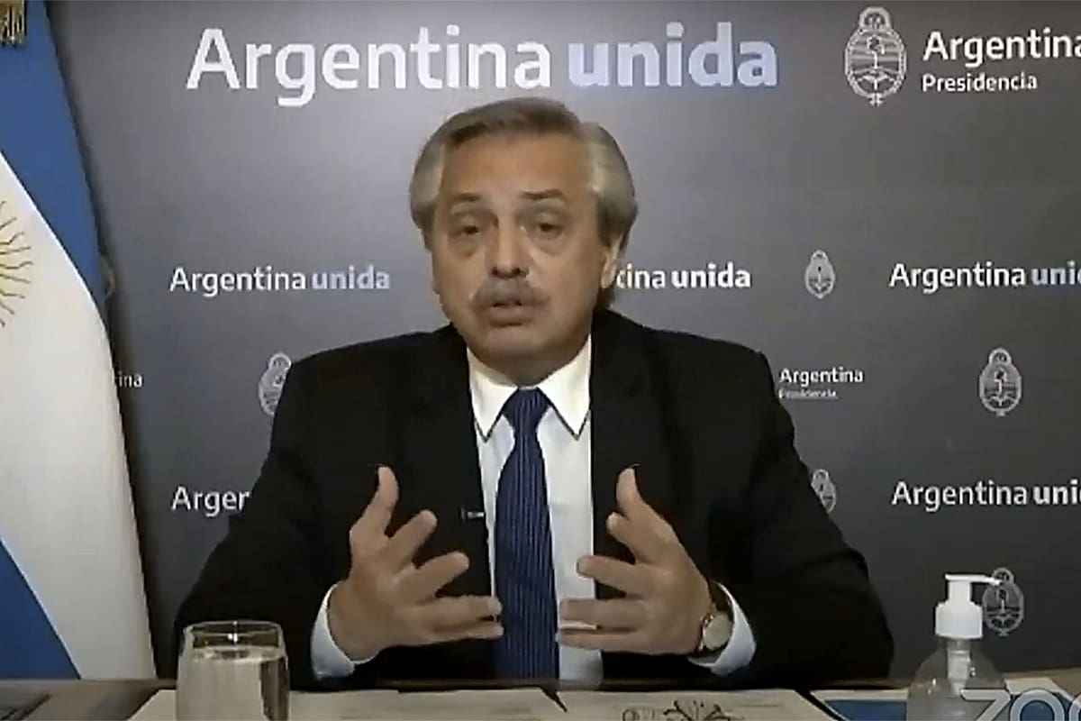 El Presidente durante la conferencia de la Pastoral Social de la ciudad de Buenos Aires