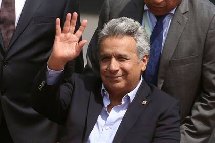 El presidente ecuatoriano Lenin Moreno tuvo un paso fugaz por el encuentro