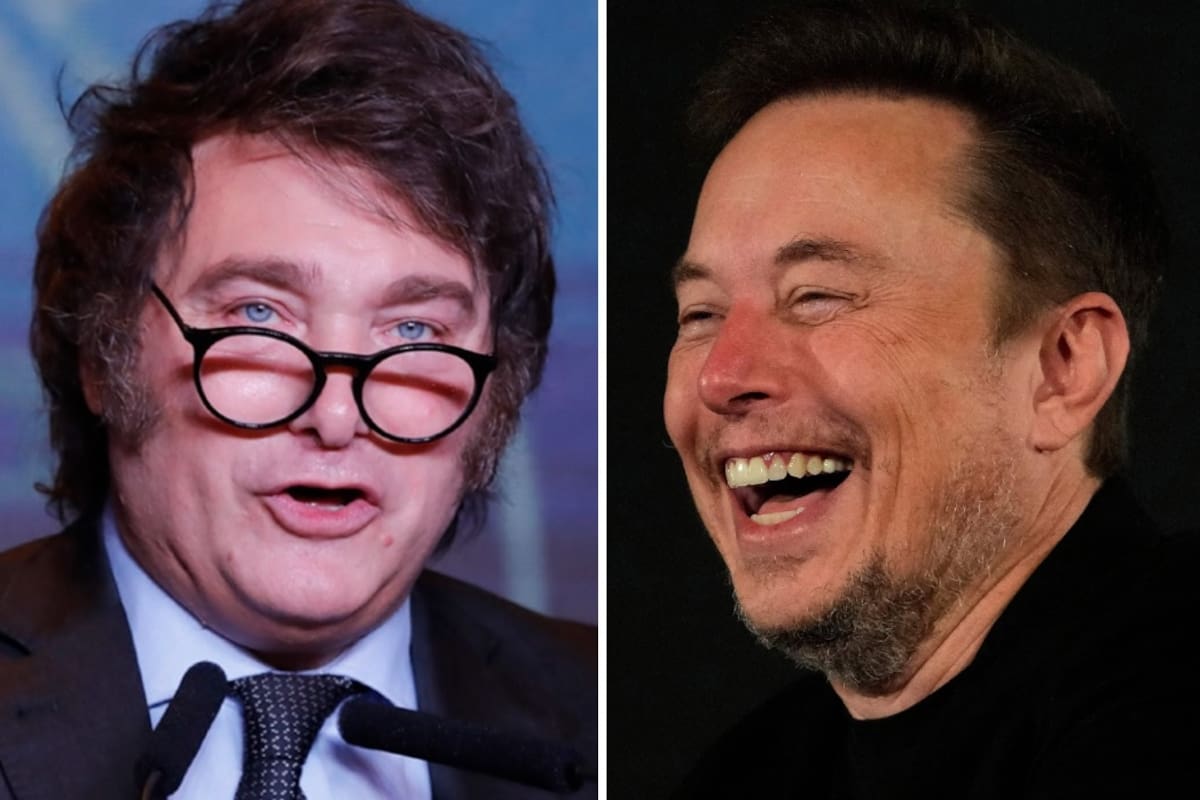 El presidente electo, Javier Milei, junto al CEO de X, Tesla y SpaceX, Elon Musk