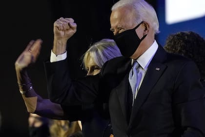 El presidente electo Joe Biden anoche en Delaware