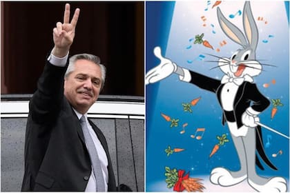El presidente electo junto al famoso conejo