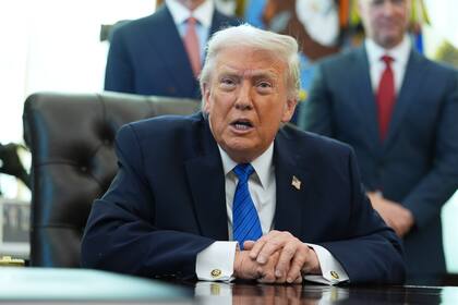 El presidente estadounidense Donald Trump en la Oficina Oval en la Casa Blanca en Washington