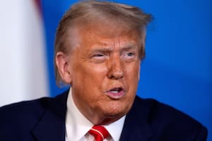 El presidente estadounidense, Donald Trump, en la cumbre de la OTAN en La Haya, Holanda, el 25 de junio de 2025. (AP Foto/Alex Brandon)