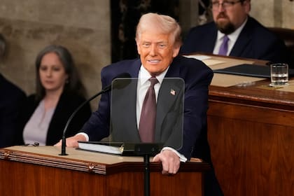 El presidente estadounidense Donald Trump en su discurso ante el Congreso en Washington el 4 de marzo del 2025. (AP foto/Ben Curtis)