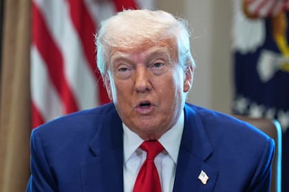 El presidente estadounidense Donald Trump habla en una reunión de gabinete en la Casa Blanca, el miércoles 30 de abril de 2025, en Washington. (AP Foto/Evan Vucci)