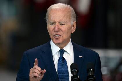 El presidente estadounidense Joe Biden habla en Hagerstown, Maryland, el viernes 7 de octubre de 2022.
