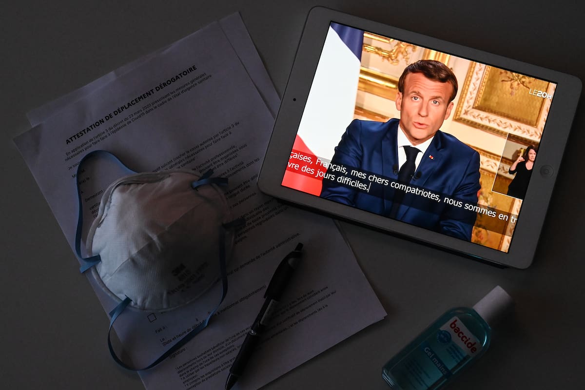 El presidente francés Emmanuel Macron comunicó la extensión de la cuarentena hasta el 11 de mayo