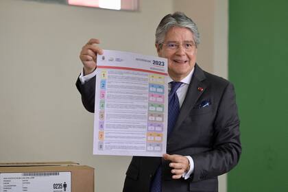 El presidente Guillermo Lasso, durante la reciente votación