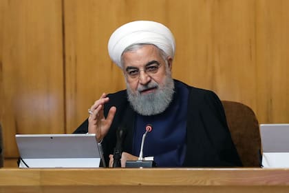 El presidente iraní, Hassan Rouhani, durante una conferencia de prensa con el presidente de Irak, Barham Salih lanza el ultimátum.