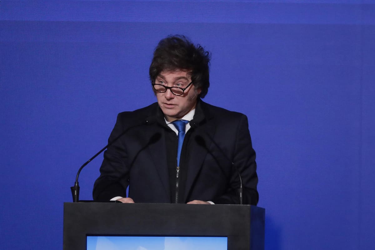 El presidente Javier Milei, ayer, en el Council de las Américas